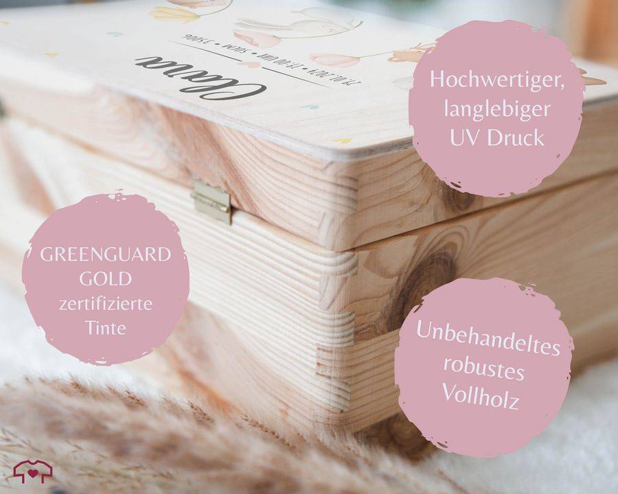 Shirtracer Erinnerungskiste Baby Personalisiert Erinnerungsbox Baby Erinnerungen Waldtiere Bär Fuchs Hase Eichhörnchen Shirtracer Online Outlet