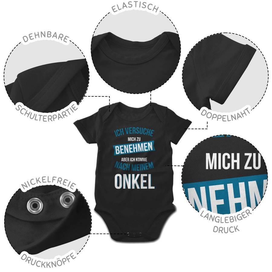 Shirtracer Ich versuche mich zu benehmen aber ich komme nach meinem Onkel: T-Shirt Turnbeut Shirtracer Exklusive Angebote