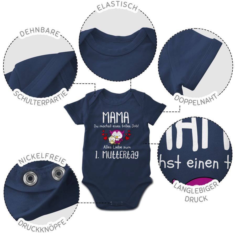 Shirtracer Mama du machst einen tollen Job alles Liebe zum 1. Muttertag weiß: T-Shirt Gym B Shirtracer Letzter Tag