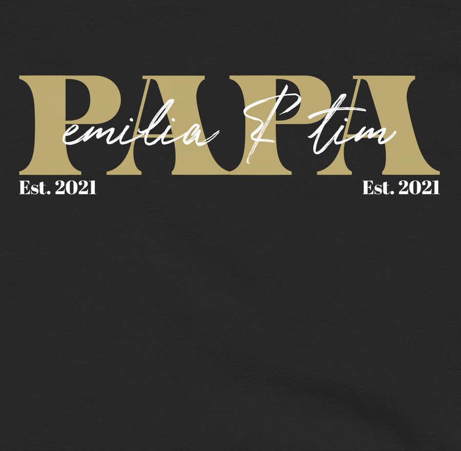 Shirtracer PAPA Geschenk mit Namen Kinder Datum Geburtsjahr Weihnachten Geburtstag: T-Shirt Shirtracer Bis zu 60% Rabatt