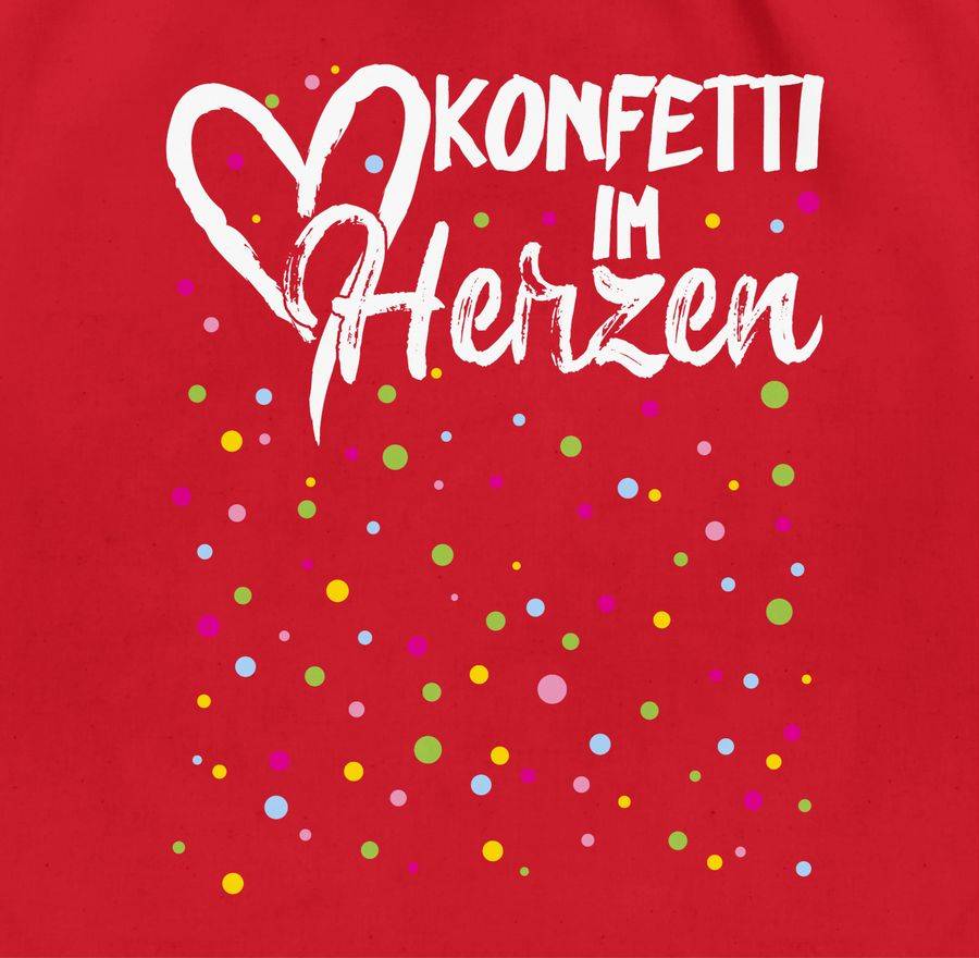Shirtracer Konfetti im Herzen - weiß: T-Shirt Rucksack Shirtracer Fabrikladen