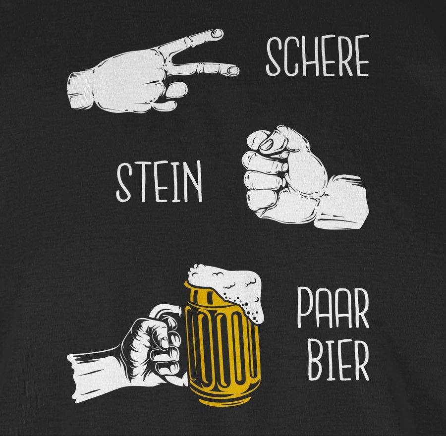 Shirtracer Biergeschenke Lustig - Schere Stein Bier - Hopfen - Herrentag Geschenk: T-Shirt Shirtracer 2025