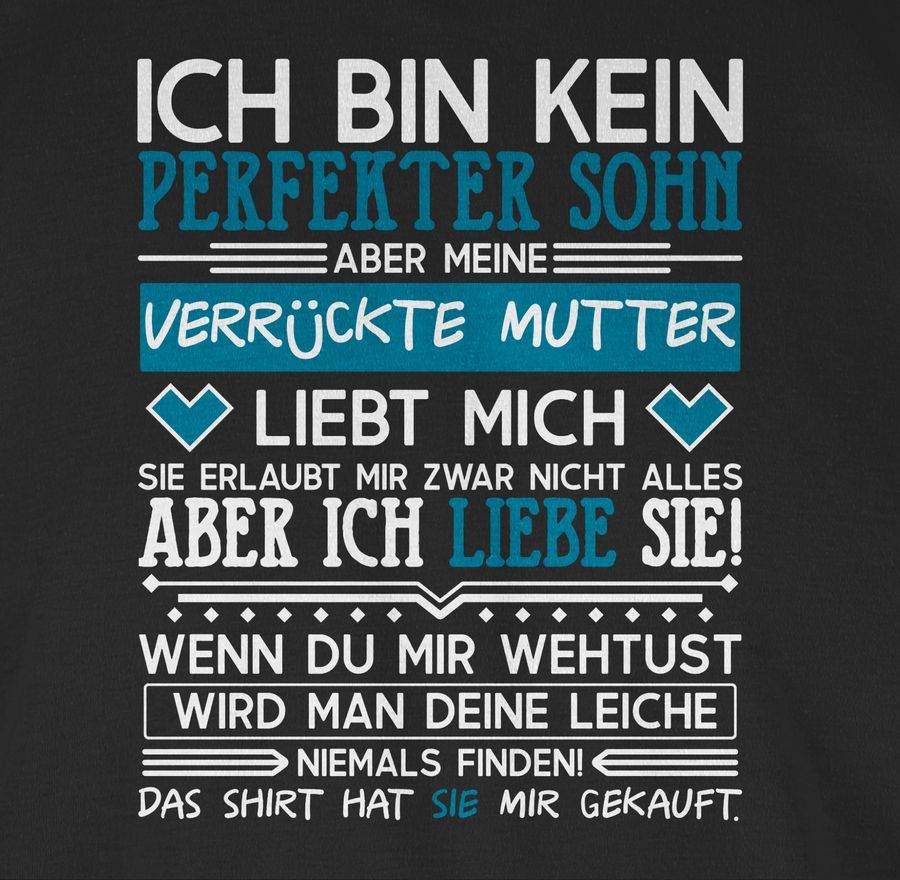Shirtracer Ich bin kein perfekter Sohn - weiß: T-Shirt Gym Bag Shirtracer Jubiläumsangebot