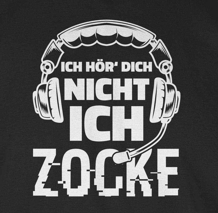 Shirtracer Ich hör dich nicht ich zocke Headset Glitch Weiß: Tshirt Gym Bag Shirtracer Top Angebot