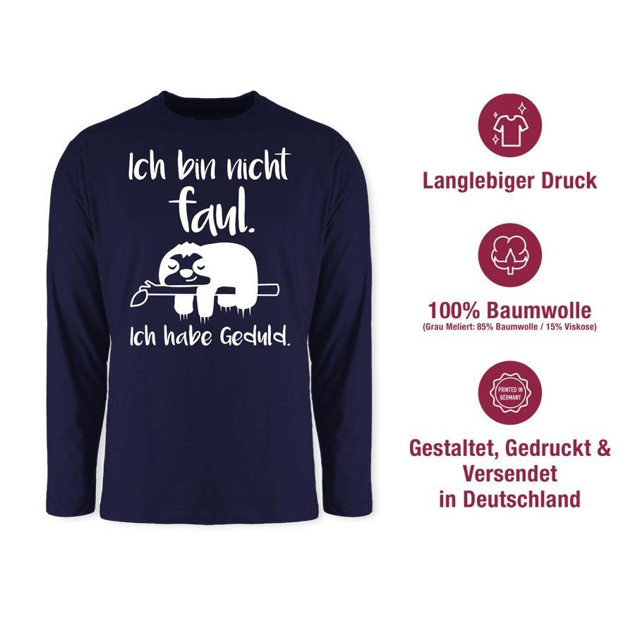 Shirtracer Ich bin nicht faul weiß Shirts & Mehr Shirtracer Kauf eins, bekomm eins gratis