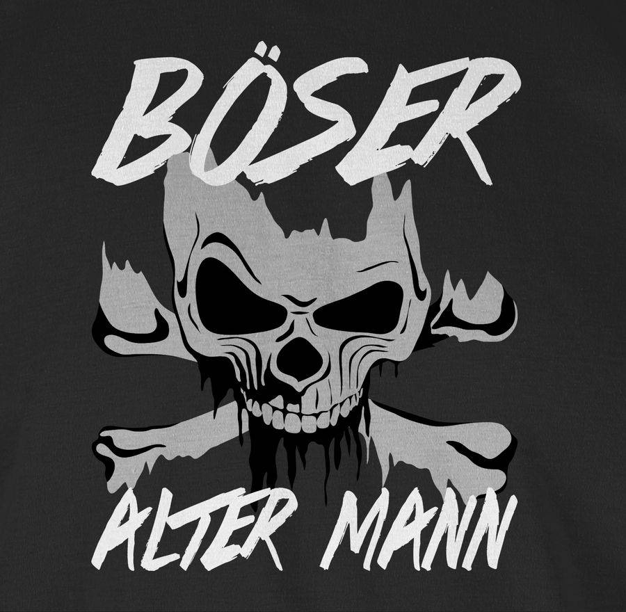 Shirtracer Böser alter Mann - grau/weiß Shirts & Mehr Shirtracer VIP-Rabatte