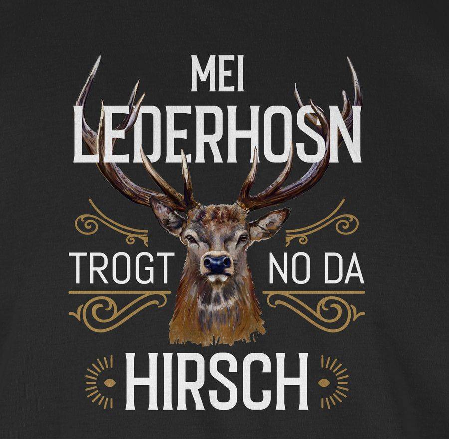 Shirtracer Mei Lederhosn trogt no da Hirsch - weiß braun: Tshirt Gym Bag Shirtracer Begrenzte Freigabe