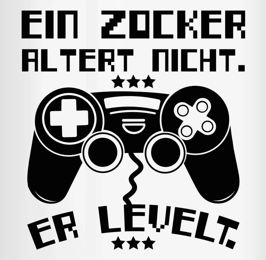 Shirtracer Ein Zocker altert nicht - er levelt: T-Shirt Turnbeutel Shirtracer Preisnachlass