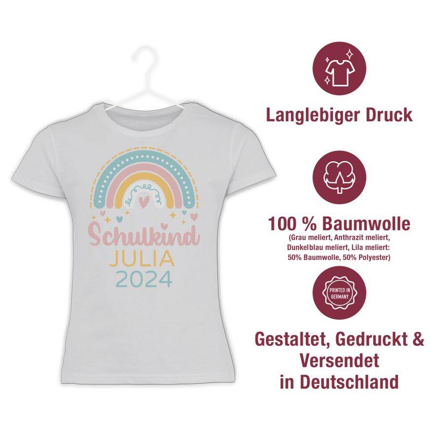 Shirtracer Schulkind 2024 Regenbogen Shirts & Mehr Shirtracer Tägliche Deals