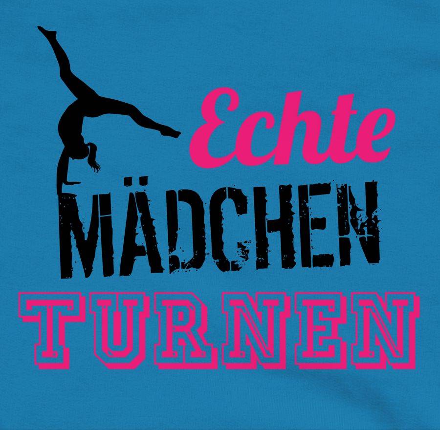 Shirtracer Echte Mädchen turnen fuchsia - schwarz: T-Shirt Turnbeutel Shirtracer Online