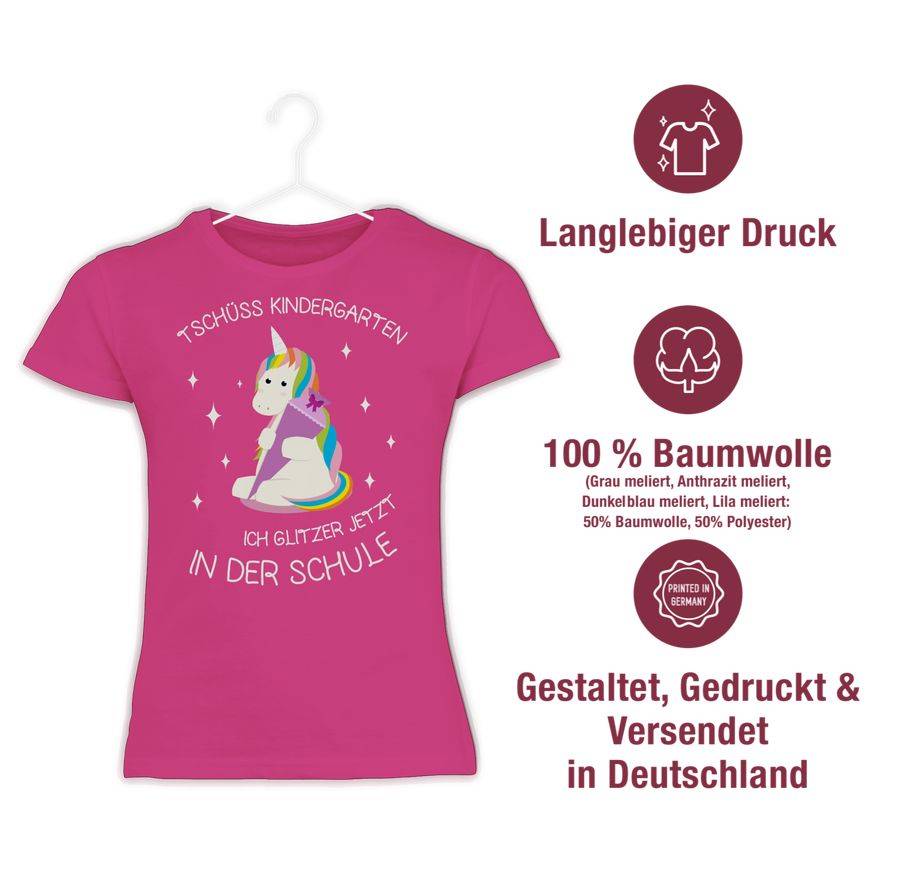 Shirtracer Einschulung Einhorn Tschüss Kindergarten Schultüte Shirts & Mehr Shirtracer Outlet