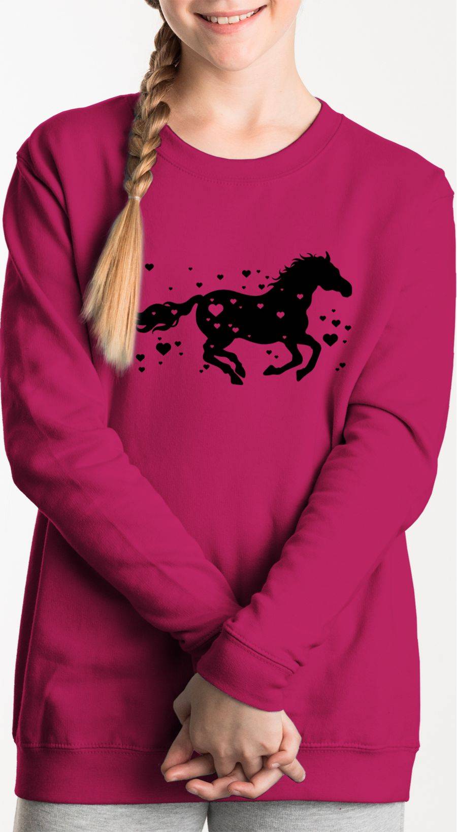 Shirtracer Pferd mit Herzen schwarz Shirts & Mehr Shirtracer Versandkostenfrei