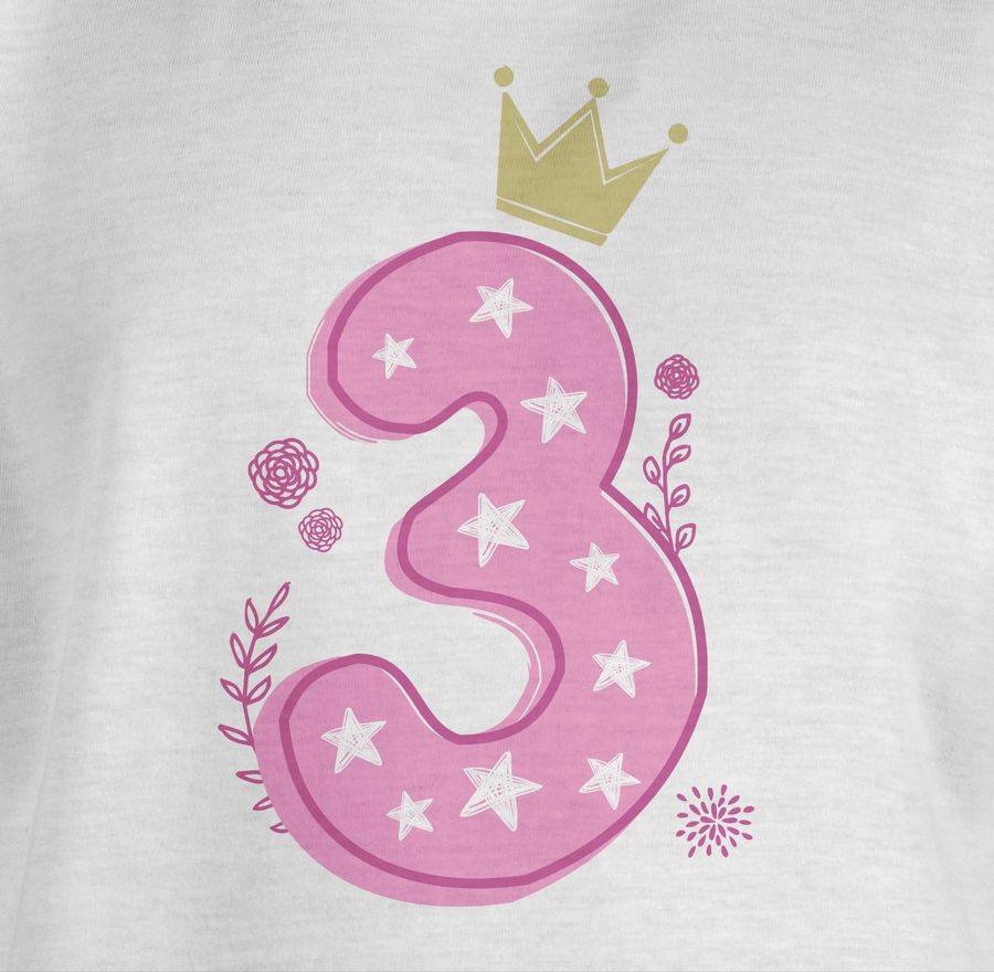 Shirtracer Dritter Mädchen Krone Sterne: T-Shirt Turnbeutel Shirtracer Flash Sale