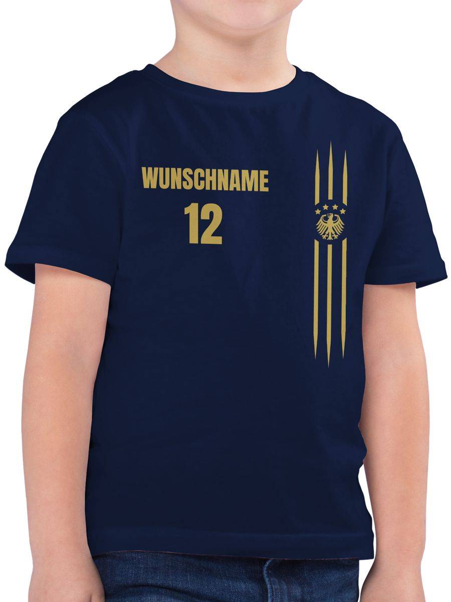 Shirtracer Deutschland Gold Name und Nummer - anpassbar Shirts & Mehr Shirtracer
