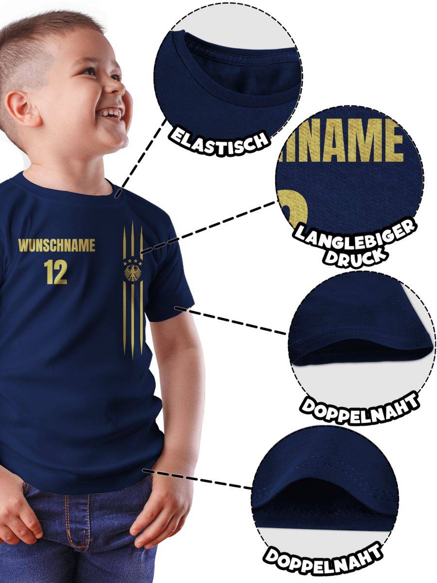 Shirtracer Deutschland Gold Name und Nummer - anpassbar Shirts & Mehr Shirtracer Cyber Monday