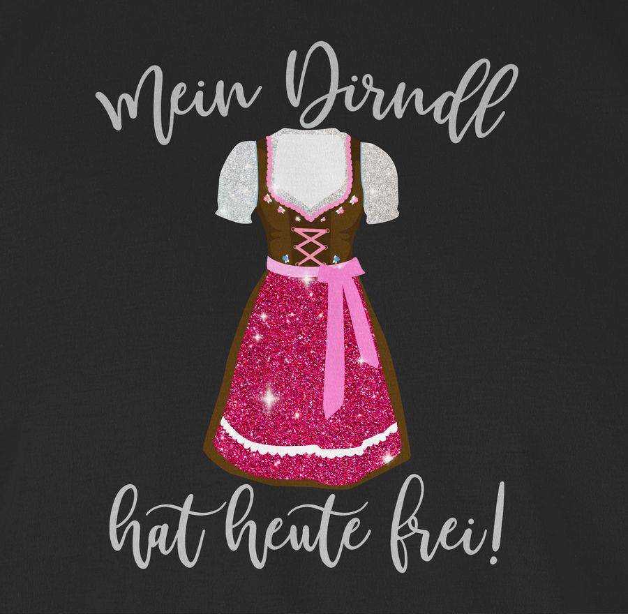 Shirtracer Mein Dirndl hat heute frei - Glitzer Optik: T-Shirt Turnbeutel Shirtracer Osterangebot