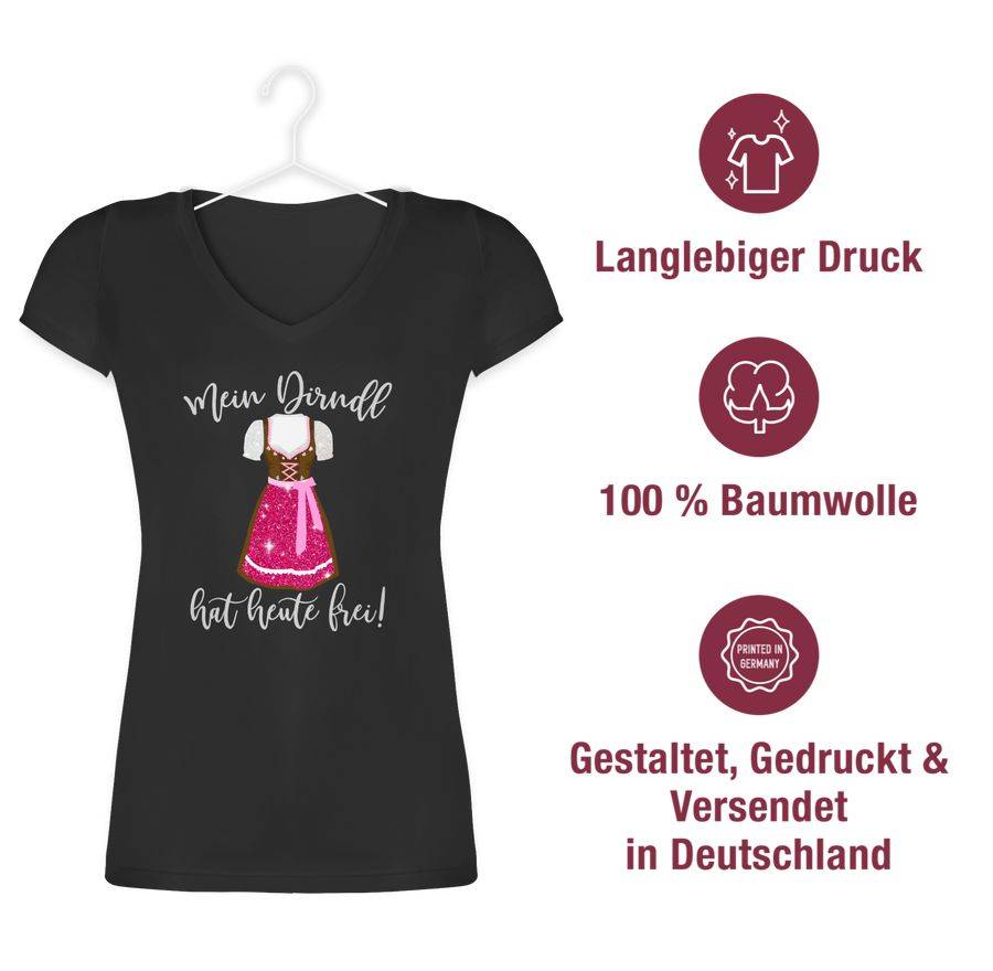 Shirtracer Mein Dirndl hat heute frei - Glitzer Optik: T-Shirt Turnbeutel Shirtracer Osterangebot