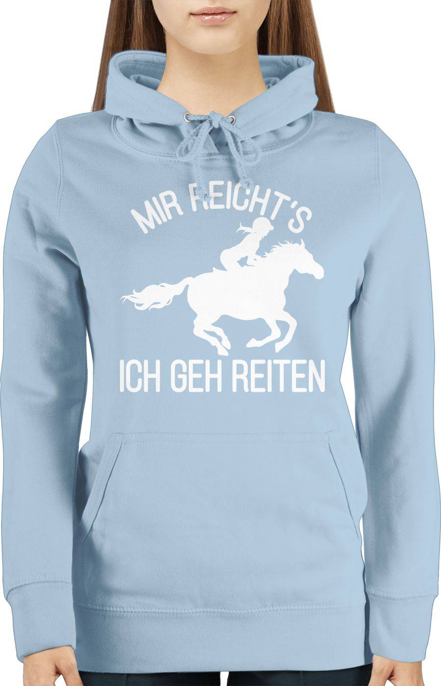 Shirtracer Mir reicht's ich geh reiten mit Pferd und Reiterin - weiß: T-Shirt Turnbeutel Shirtracer Lagerräumung