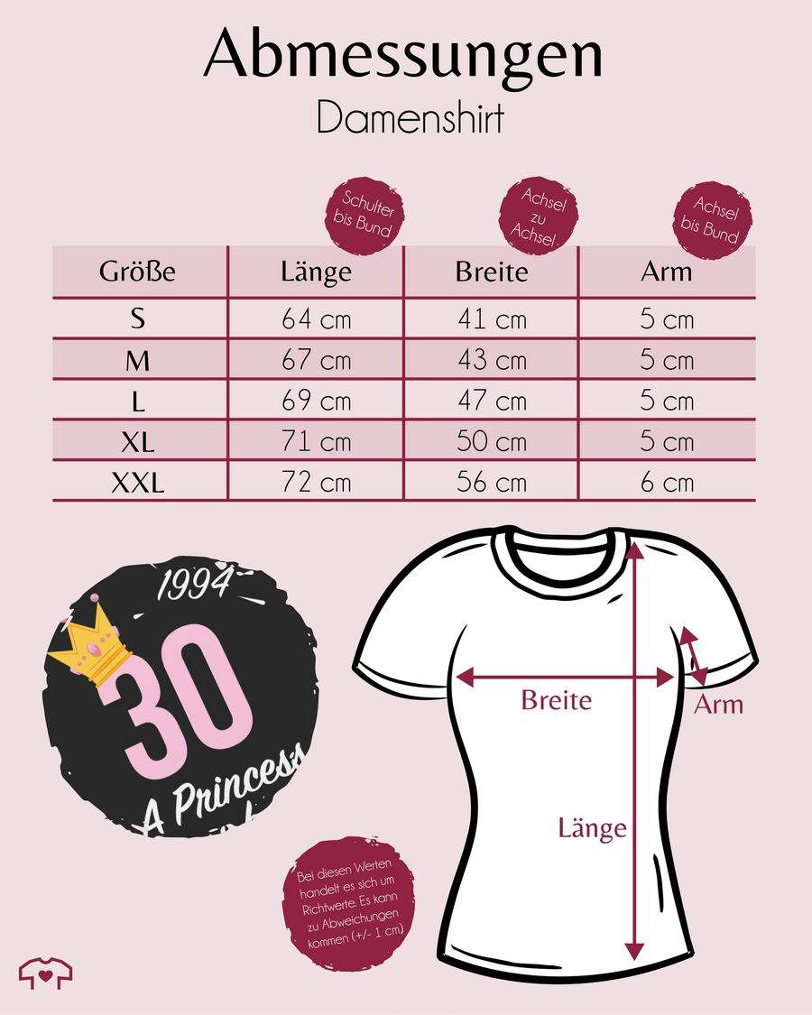 Shirtracer Dreißigster Mädchen Princess 1994: T-Shirt Turnbeutel Shirtracer Zeitlich begrenztes Angebot