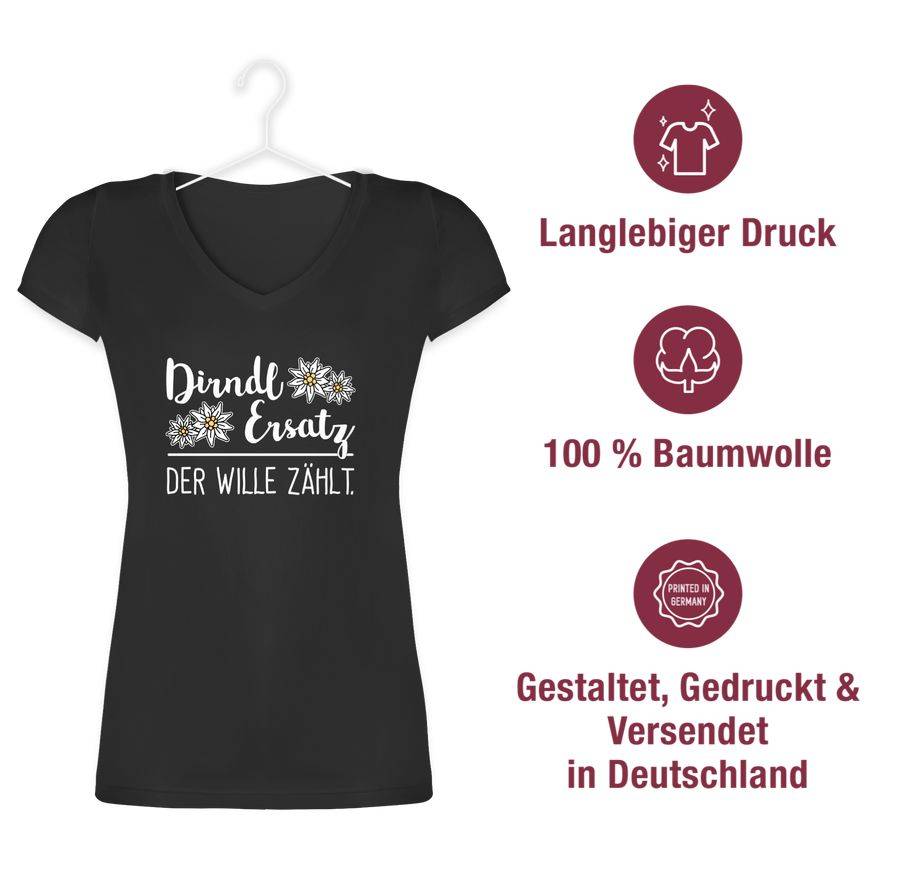 Shirtracer Dirndl Ersatz der Wille zählt - weiß Shirts & Mehr Shirtracer Nur für heute