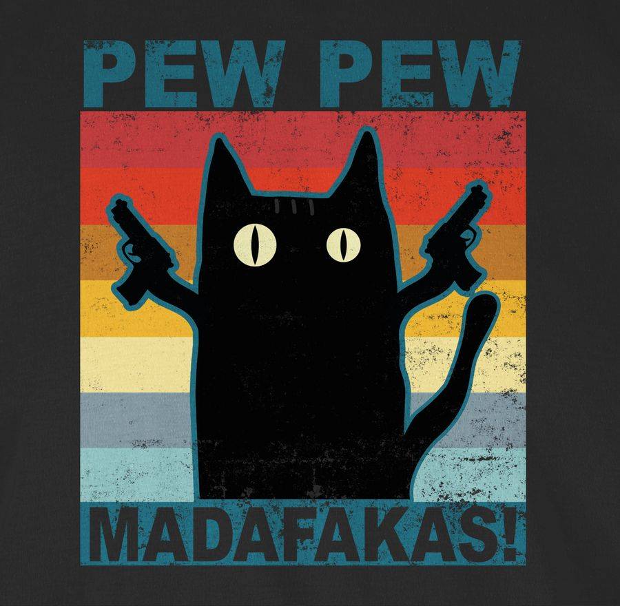 Shirtracer Pew Pew Madafakas Katze Vintage: T-Shirt Gym Bag Shirtracer Auslauf