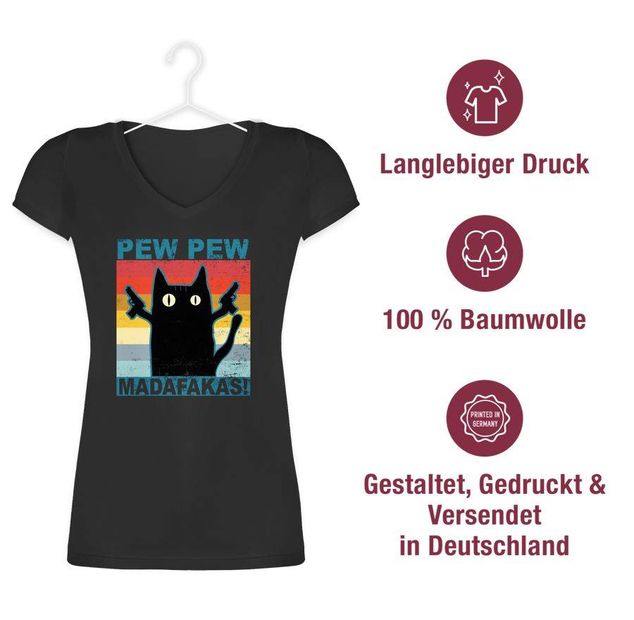 Shirtracer Pew Pew Madafakas Katze Vintage: T-Shirt Gym Bag Shirtracer Auslauf