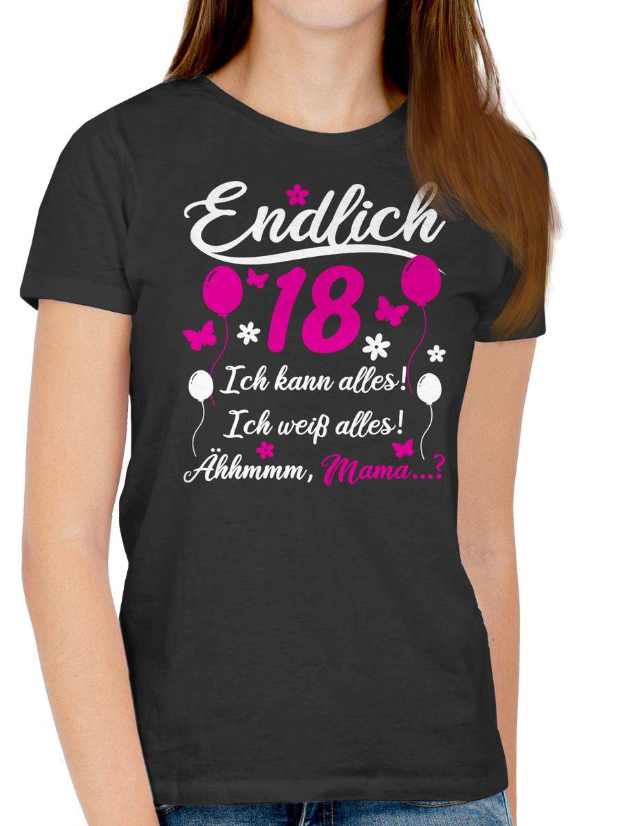 Shirtracer Endlich 18 Geschenk: T-Shirt Turnbeutel Shirtracer Schlussverkauf