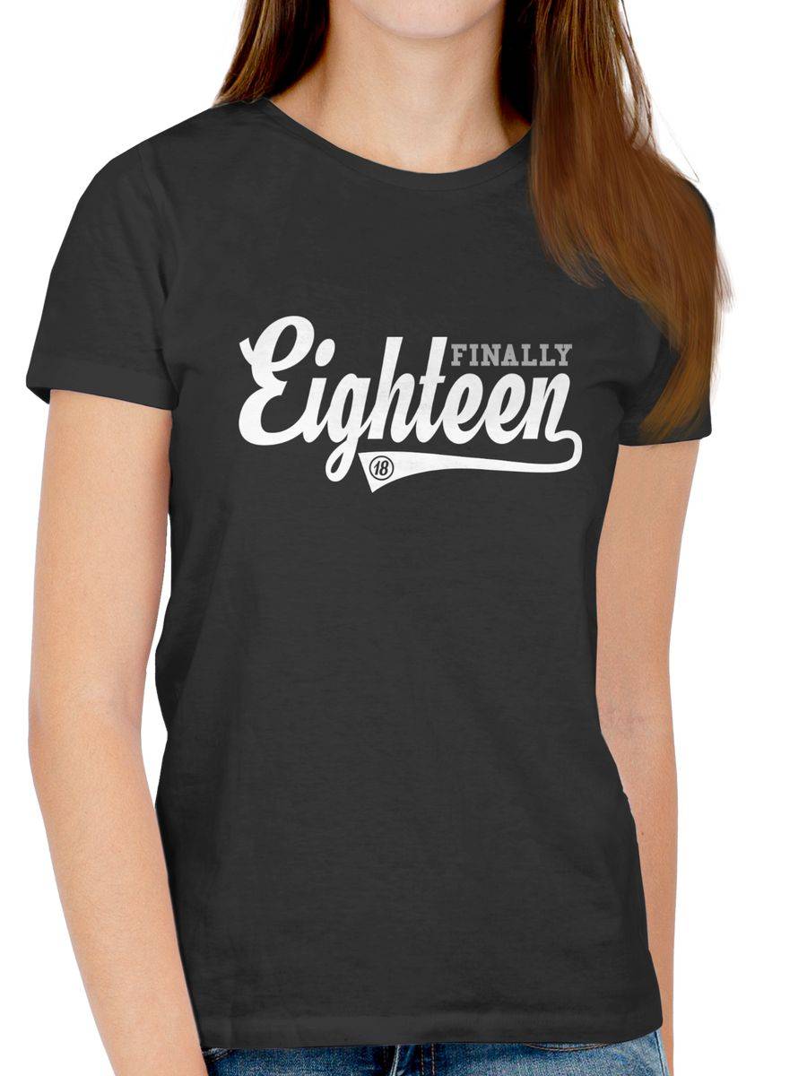 Shirtracer Finally Eighteen College Stil: Tshirt Turnbeutel Shirtracer Limitierter Zeitrabatt