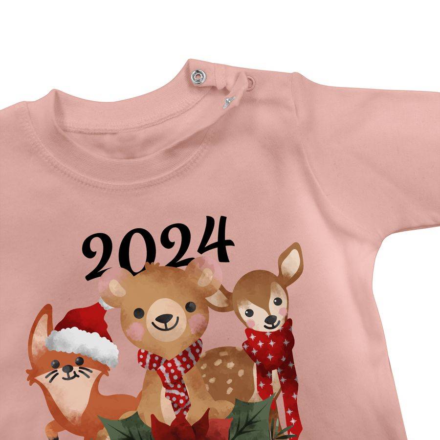 Shirtracer 2024 Mein erstes Weihnachten mit süßen Tieren - schwarz: Tshirt Rucksack Shirtracer Black Friday