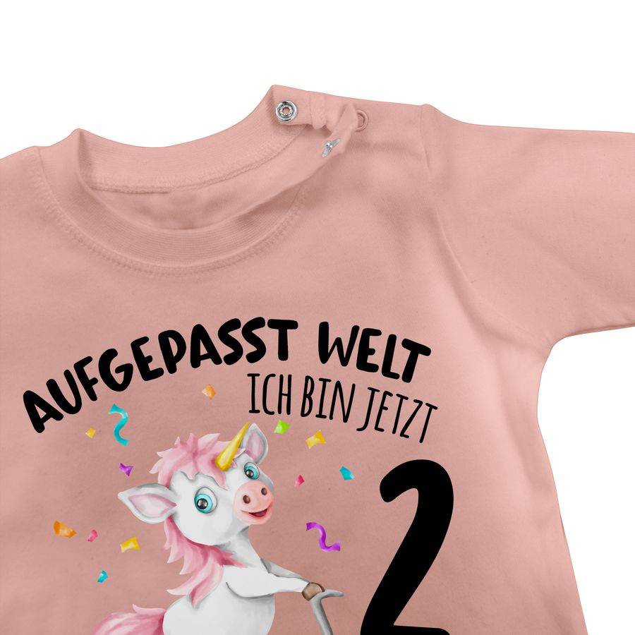 Shirtracer Aufgepasst Welt - Ich bin jetzt 2 - Einhorn mit Name zum Zweiten: T-Shirt Gym Ba Shirtracer Cyber Monday