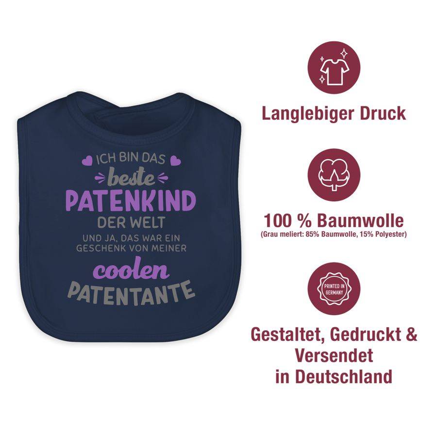 Shirtracer Ich bin das beste Patenkind der Welt grau/lila: Tshirt Gym Bag Shirtracer Letzte 3 Tage