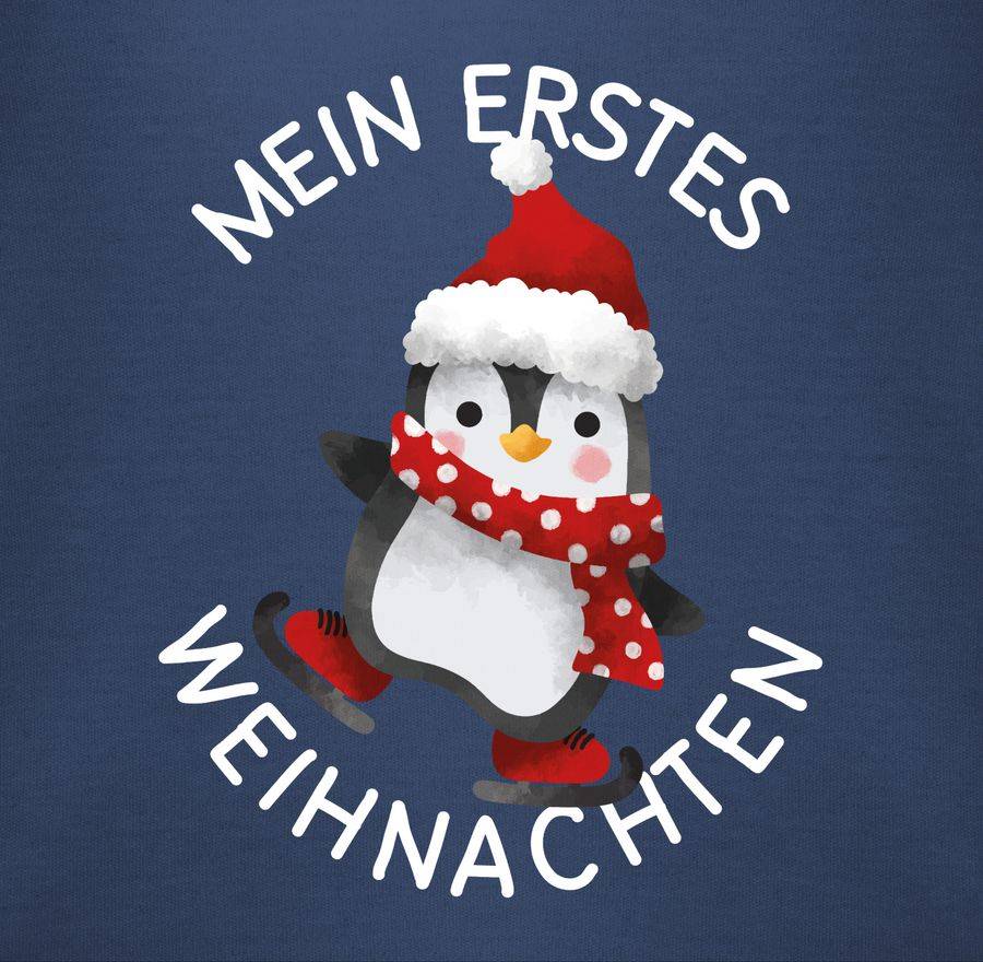 Shirtracer Mein erstes Weihnachten mit Pinguin - weiß: Tshirt Turnbeutel Shirtracer Nur für heute