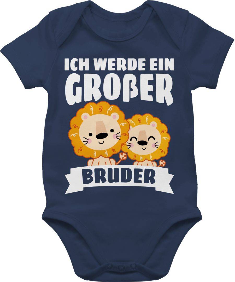 Shirtracer Ich werde ein großer Bruder mit Löwen - weiß: Tshirt Turnbeutel Shirtracer