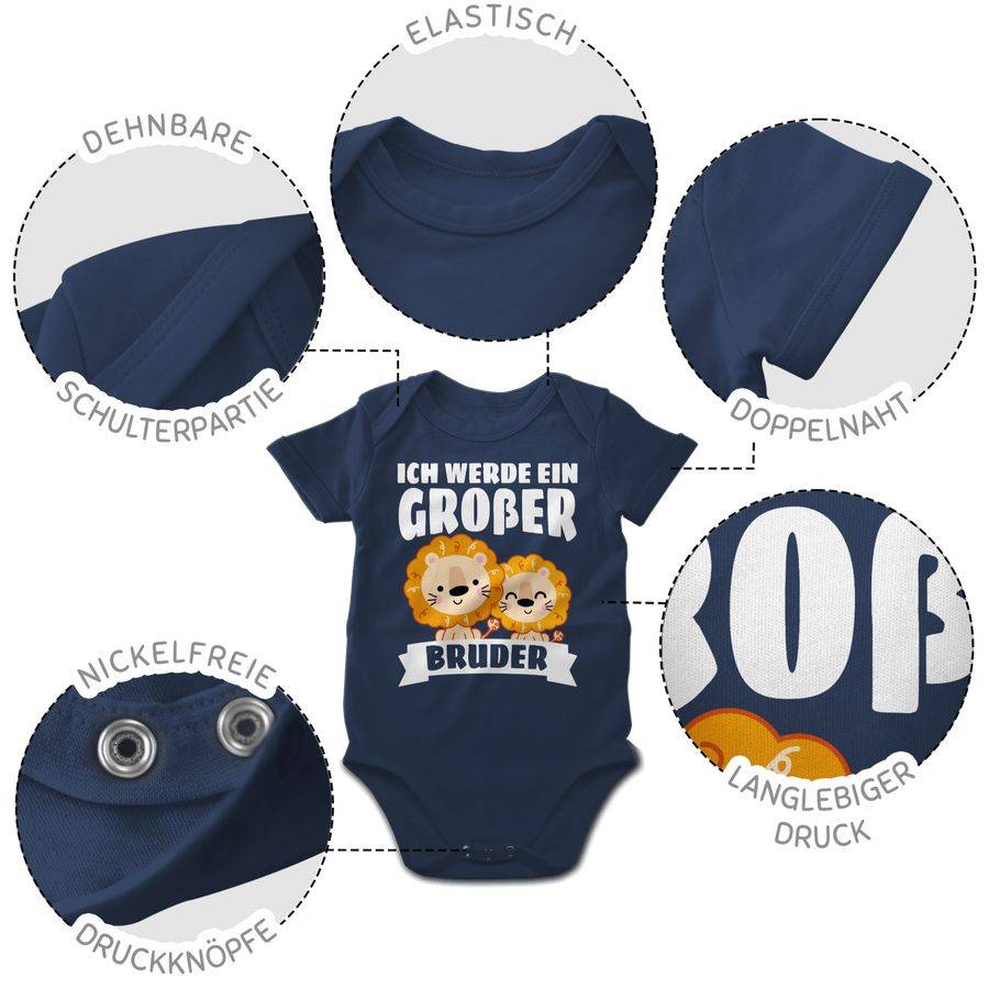 Shirtracer Ich werde ein großer Bruder mit Löwen - weiß: Tshirt Turnbeutel Shirtracer Bis zu 55% Rabatt