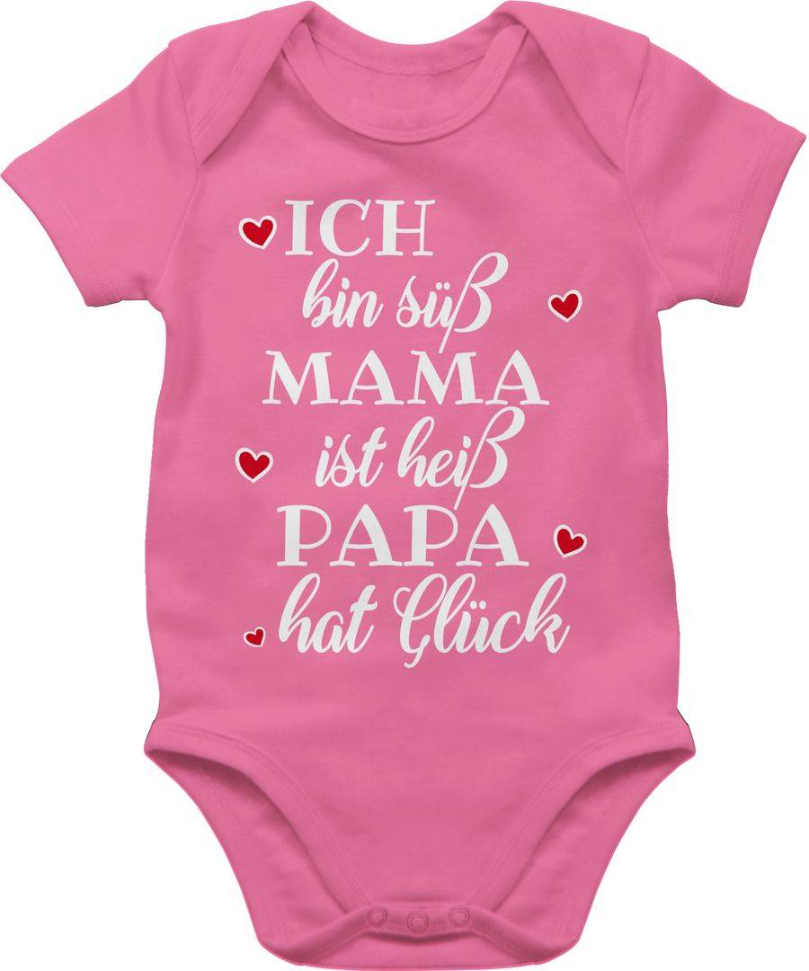 Shirtracer Ich bin süß Mama ist heiß Papa hat Glück Herzen: Tshirt Rucksack Shirtracer