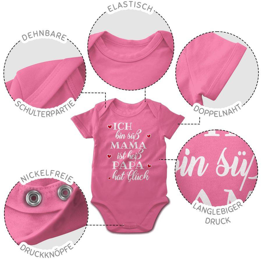 Shirtracer Ich bin süß Mama ist heiß Papa hat Glück Herzen: Tshirt Rucksack Shirtracer Clearance-Verkauf