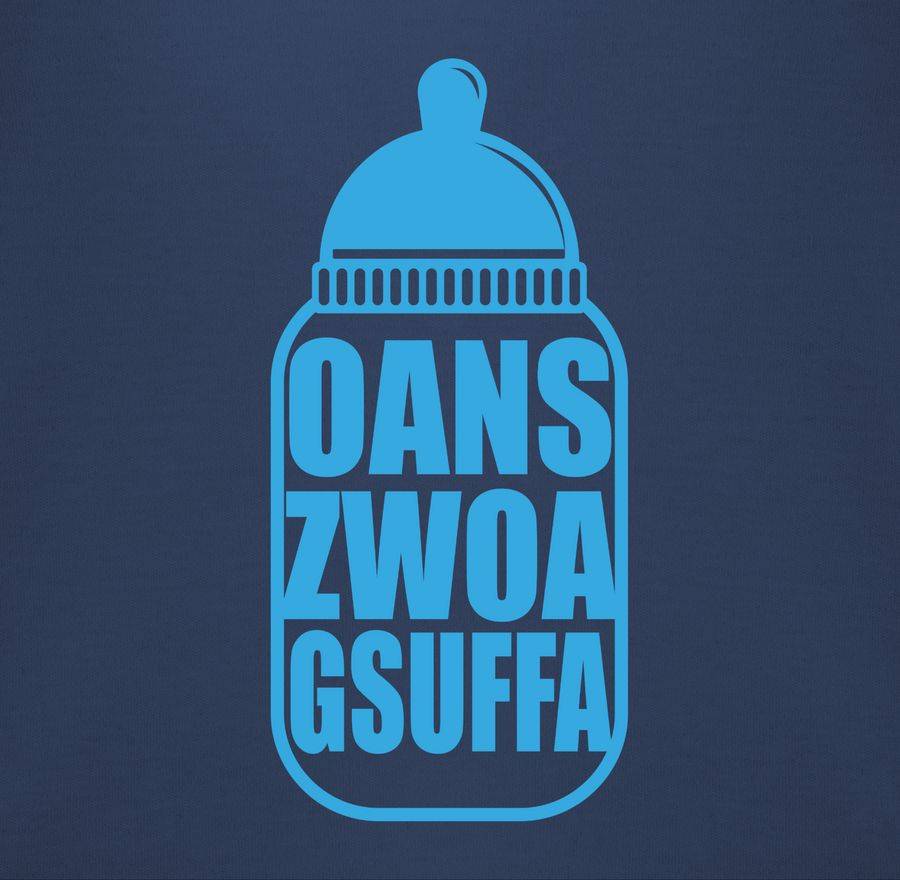 Shirtracer Babyflasche Oans Zwoa Gsuffa blau Shirts & Mehr Shirtracer Auslauf