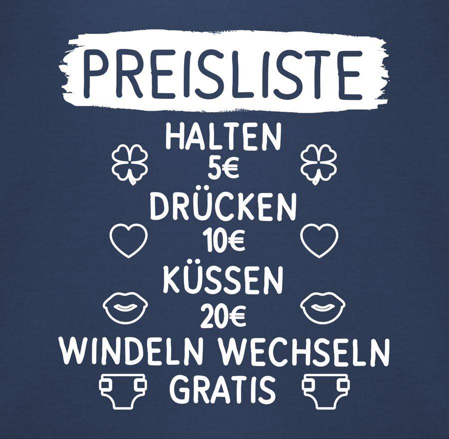 Shirtracer Preisliste mit Symbolen - weiß: T-Shirt Turnbeutel Shirtracer Verkauf