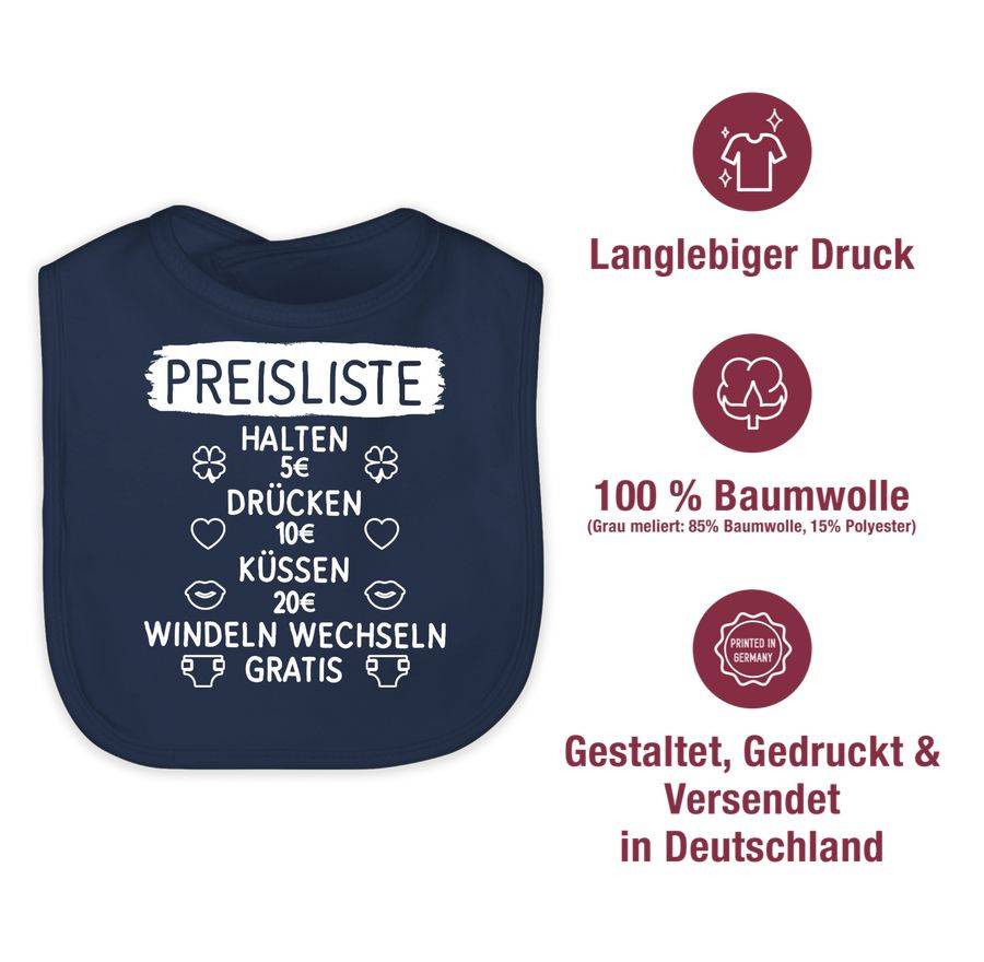Shirtracer Preisliste mit Symbolen - weiß: T-Shirt Turnbeutel Shirtracer Verkauf
