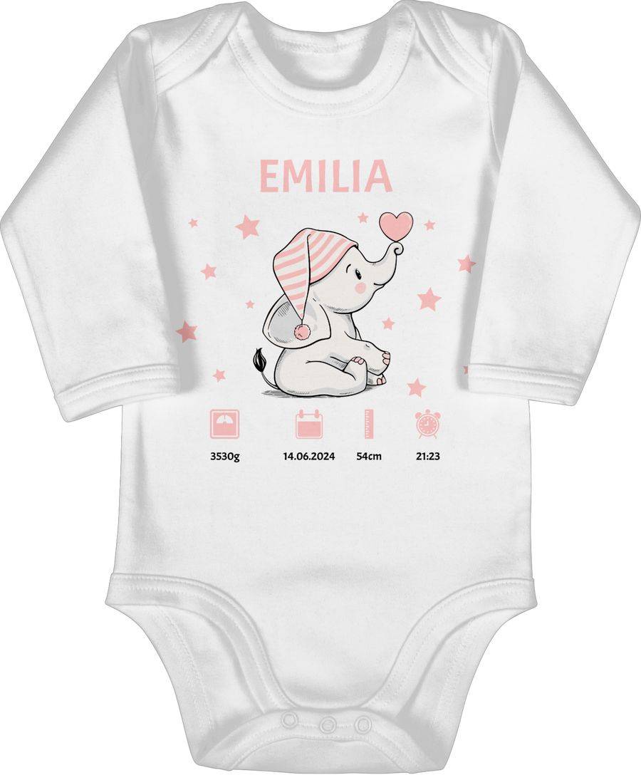 Shirtracer Elefant Geburtsdaten Geschenk zur Geburt Shirts & Mehr Shirtracer