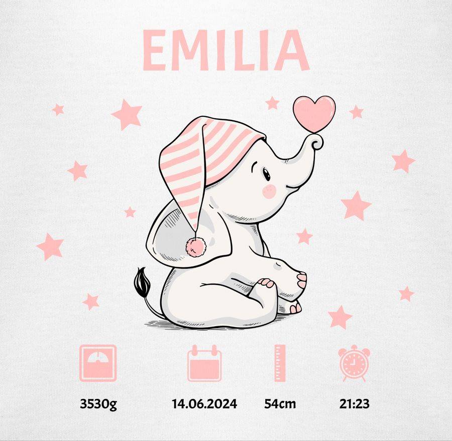 Shirtracer Elefant Geburtsdaten Geschenk zur Geburt Shirts & Mehr Shirtracer Meist gekauft