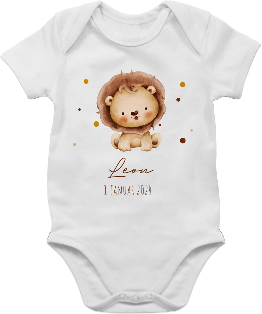 Shirtracer Löwe mit Name und Datum - Geburtstag Geburt Tiermotiv Geschenk: Tshirt Gym Bag Shirtracer