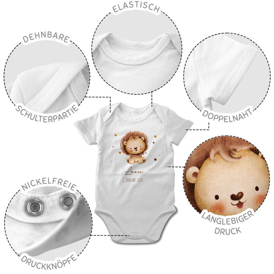 Shirtracer Löwe mit Name und Datum - Geburtstag Geburt Tiermotiv Geschenk: Tshirt Gym Bag Shirtracer Blitzverkäufe