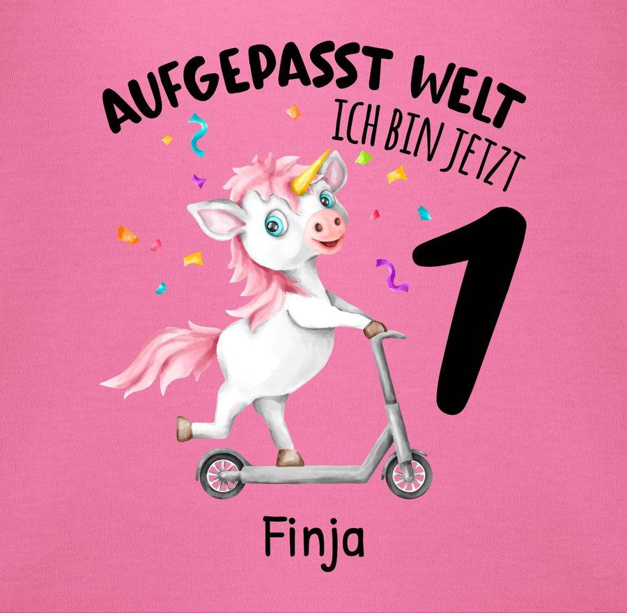 Shirtracer Aufgepasst Welt - Ich bin jetzt 1 - Geburtstagsoutfit Einhorn Ich bin 1 Geschenk Shirtracer Limitierter Zeitrabatt