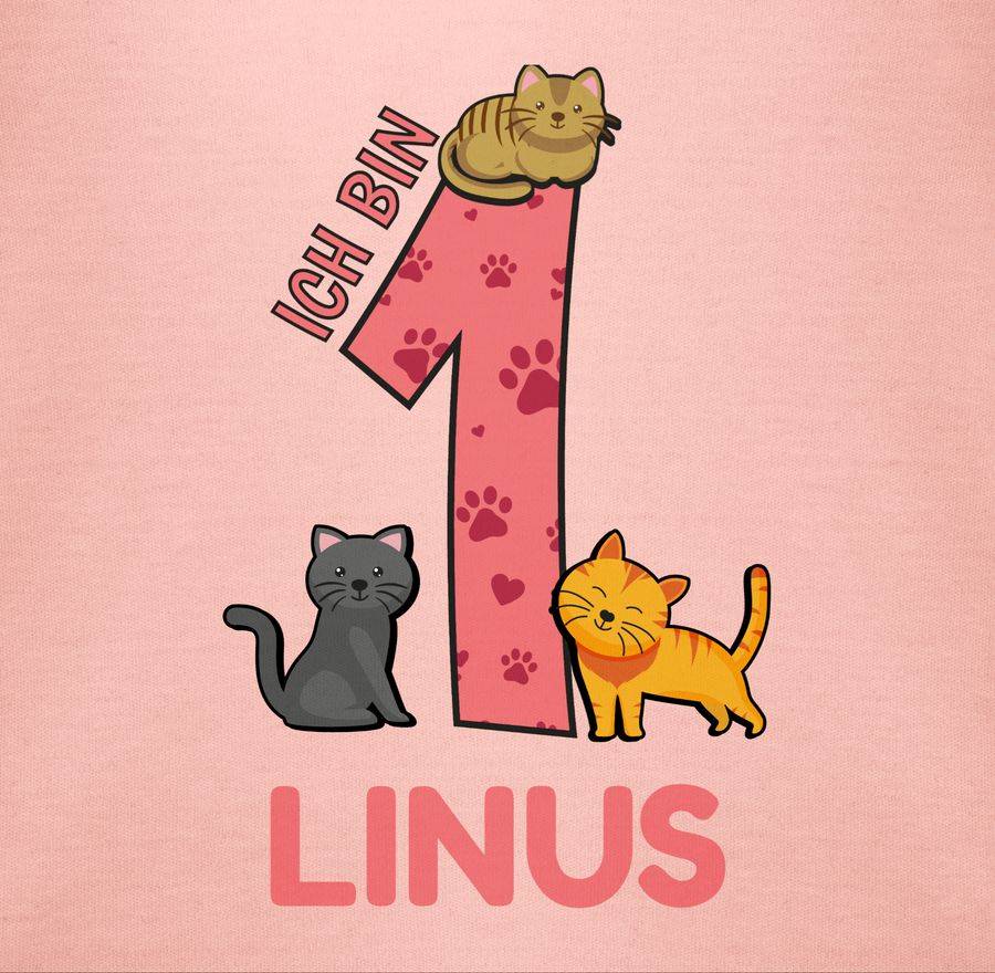 Shirtracer Ich bin 1 - Name und lustige Katzen Bilder zum Ersten Shirts & Mehr Shirtracer Fabrikpreis