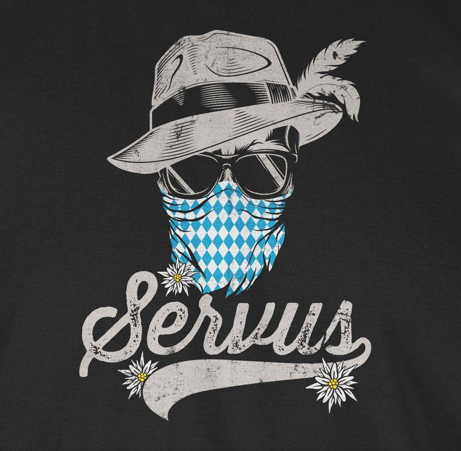 Shirtracer Servus Totenkopf Bayern Edelweiß Trachten Bayrisch Tirol Bavaria: T-Shirt Turnbe Shirtracer Valentinstagsangebot