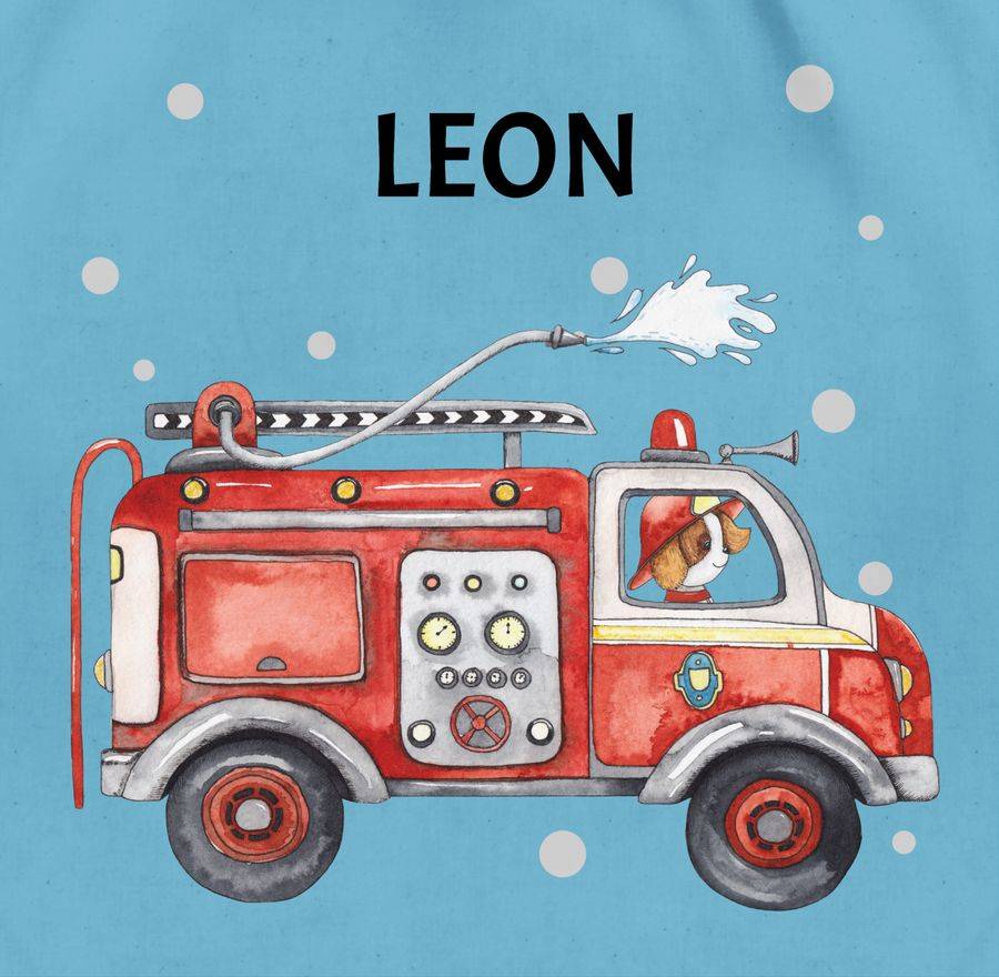 Shirtracer Feuerwehr Auto Feuerwehrauto 112 Fire Truck Löschfahrzeug: T-Shirt Turnbeutel Shirtracer zollfrei
