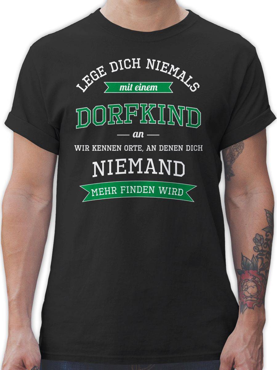 Shirtracer Lege dich niemals mit einem Dorfkind an: T-Shirt Turnbeutel Shirtracer
