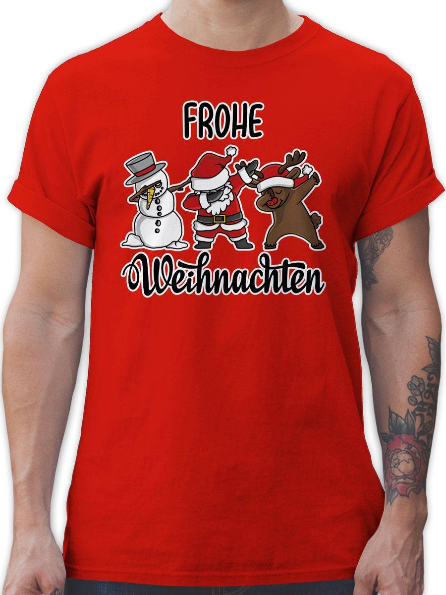 Shirtracer Frohe Weihnachten mit Dabbing Figuren - weiß: Tshirt Gym Bag Shirtracer