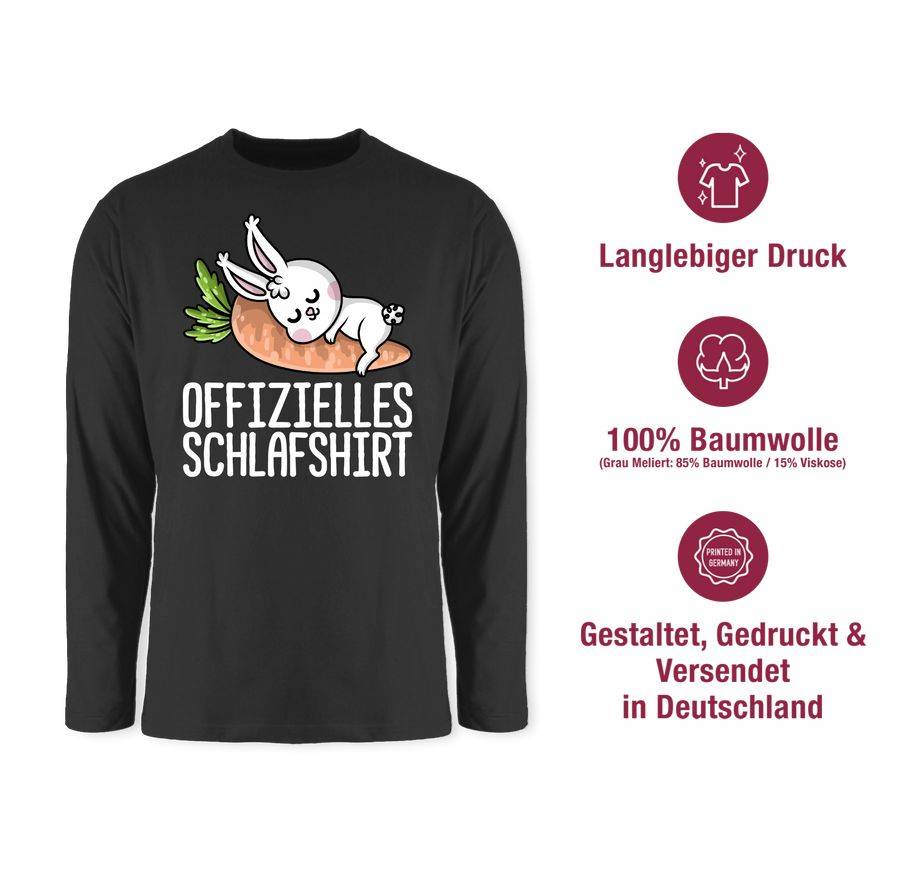 Shirtracer Offizielles Schlafshirt mit Hase weiß Shirts & Mehr Shirtracer Fabrik Onlineshop